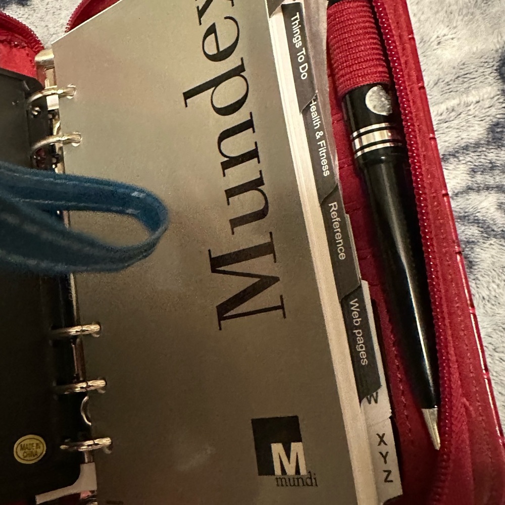 MUNDEX Wallet & 6 Ring Daily Planner Organizer Tabbed by Mundi nwot - Picture 3 of 11